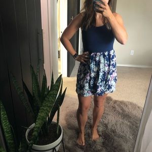 Navy floral dress